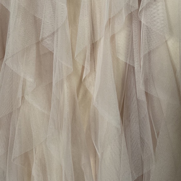 A-Line, Tulle, Mid Long, Tiered, Ruffle Blush Skirt. - Picture 2 of 3